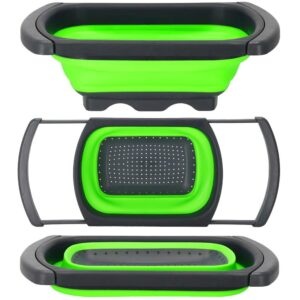 Strecuratoare pliabila pentru chiuveta, din plastic si silicon, brate extensibile, lungime 38-60cm