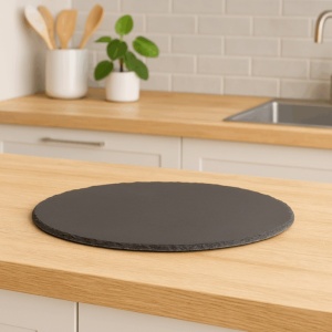 Platou servire Atmosphera ardezie, diametru 32 cm, negru - Img 2