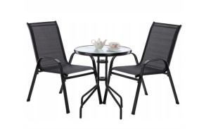 Set mobilier gradina Sersimo Torino, 2 scaune, 1 masa, gri antracit - Img 6