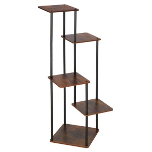 Suport pentru flori, 106×58 cm, negrumaro deschis – 5 rafturi, structura metalica, design modern - Img 4