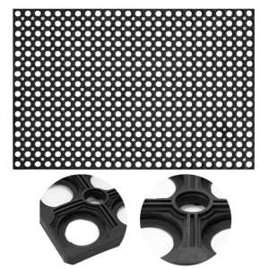 Covor de cauciuc perforat pentru intrare, PVC antiderapant, 60×90 cm, negru - Img 3