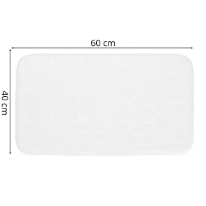 Covoras de baie antiderapant cu uscare rapida, 60×40 cm, alb - Img 2