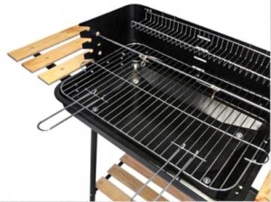 Gratar metalic pe carbuni, tava cromata, cu spita pentru rotisor, 104x88x45cm - Img 3