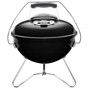 Gratar rotund, din otel, cu suport cromat, tava din inox, 43x37cm, negru