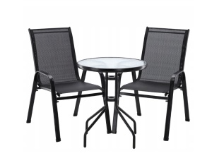 Set mobilier gradina Sersimo Torino, 2 scaune, 1 masa, gri antracit - Img 3