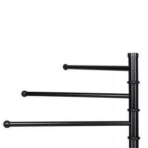 Suport cuier pentru prosoape cu 3 brate egale 32 cm, inaltime 86 cm, negru - Img 3