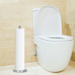 Suport hartie igienica tip tija, 51cm, argintiu cromat - Img 3