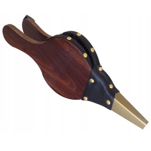 Burduf, suflanta de aer manuala, din lemn, pentru semineu sau gratar, 39x17cm - Img 5