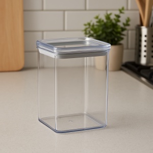Cutie depozitare patrata 5Five PS, 1 litru, 10x10x14 cm, transparent - Img 2