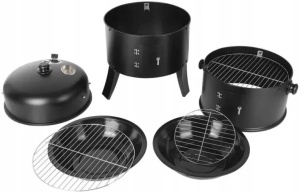 Gratar metalic pe carbuni, inchis pe 3 nivele, cu capac si termometru, 80x44x38cm - Img 6