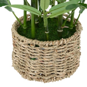Planta artificiala Atmosphera bambus cu ghiveci natural, 46 cm, verde - Img 2