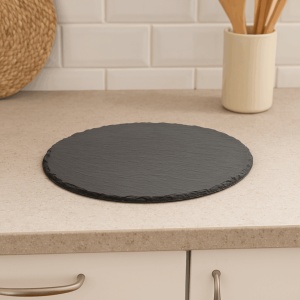 Platou servire Atmosphera ardezie, diametru 28 cm, negru