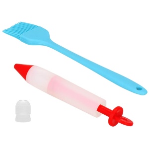 Set patiserie cu platou rotativ, 37 piese cu sabloane pentru ornarea prajiturilor - Img 3