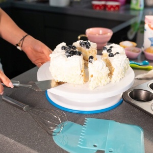 Set patiserie cu platou rotativ si 4 tavi de copt, 345 piese cu sabloane pentru ornarea prajiturilor - Img 3