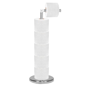 Suport hartie igienica 2 in 1 cu tija mobila, 68.5cm, argintiu - Img 4