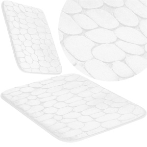 Covoras de baie antiderapant cu uscare rapida, 60×40 cm, alb - Img 6