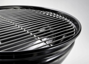 Gratar rotund, din otel, cu suport cromat, tava din inox, 43x37cm, negru - Img 5