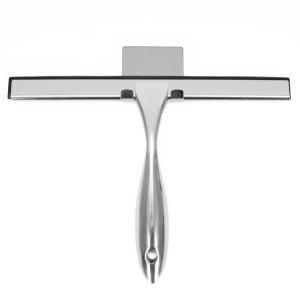 Racleta pentru baie din inox cu suport adeziv, lama 25 cm, finisaj lucios argintiu - Img 5