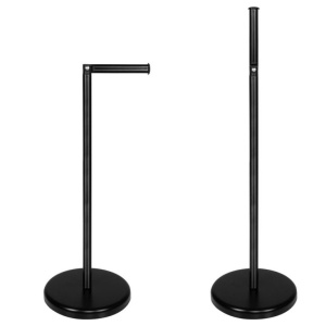 Suport hartie igienica 2 in 1 cu tija mobila, 68.5cm, negru - Img 2