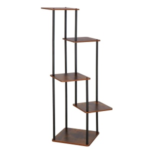 Suport pentru flori, 106×58 cm, negrumaro deschis – 5 rafturi, structura metalica, design modern - Img 5