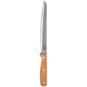 Tava pentru taiat paine Atmosphera din bambus cu cutit inclus, 44×27 cm, bej - Img 3
