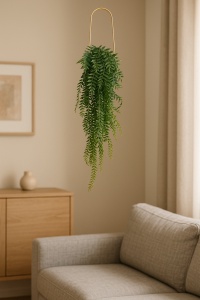 Planta artificiala suspendata Atmosphera Le Collectionneur cu ghiveci ceramic, 105 cm, auriu - Img 2