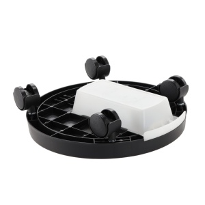 Suport ghiveci rotund cu roti si tava colectare apa, plastic rezistent, 28 cm, negru - Img 2