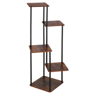 Suport pentru flori, 106×58 cm, negrumaro deschis – 5 rafturi, structura metalica, design modern - Img 2