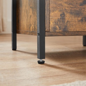 VASAGLE Noptiera cu 2 sertare pentru dormitor, design industrial, 28x38x60cm, maro si negru - Img 4