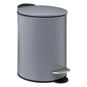 Cos gunoi 5Five Colors Concrete cu pedala si inchidere soft-close, otel, 3 L, 23x23x17 cm, gri