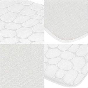 Covoras de baie antiderapant cu uscare rapida, 80×50 cm, alb - Img 4