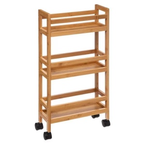 Etajera mobila cu 3 niveluri 5Five Bambou, din bambus, 36x15x74 cm, bej - Img 4