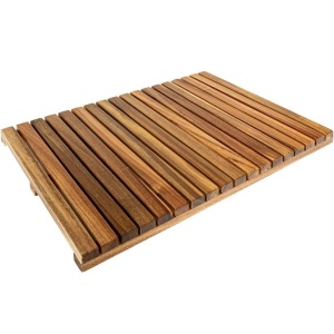 Gratar dus 5Five Acacia din lemn de salcam, antiderapant, 53x36x3 cm, natur
