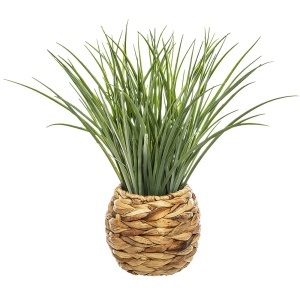 Planta decorativa Atmosphera, iarba in ghiveci impletit, 18×46 cm, maro natur - Img 3