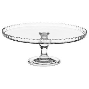 Platou tort Atmosphera Lara din sticla cu capac, diametru 32 cm, transparent - Img 2