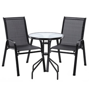 Set mobilier gradina Sersimo Torino, 2 scaune, 1 masa, gri antracit