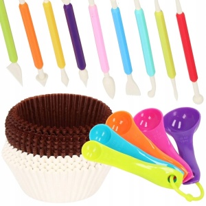 Set patiserie cu platou rotativ si 4 tavi de copt, 345 piese cu sabloane pentru ornarea prajiturilor - Img 4