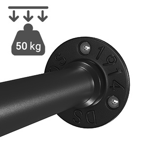 SONGMICS Set 2 sine metalice de agatat haine, montare pe perete, aspect industrial, 92x30x8cm, negru - Img 5