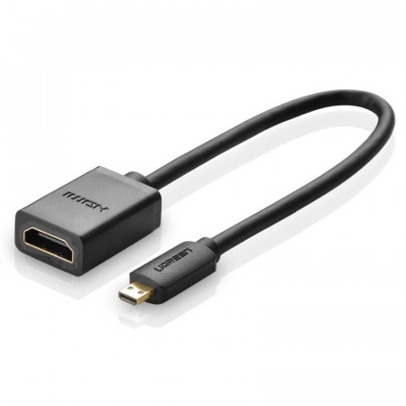 Видео адаптер UGREEN Micro HDMI 19pin към HDMI 20cm (20134) черен