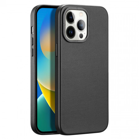 Гръб от еко кожа DUX DUCIS Grit MagSafe - iPhone 14 Pro Max черен