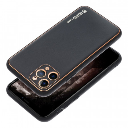 Гръб от еко кожа FORCELL Leather - iPhone 15 Plus черен
