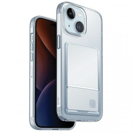 Гръб със слот за карта UNIQ Air Fender ID - iPhone 15 nude transparent