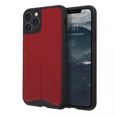 Гръб със стойка UNIQ Transforma - iPhone 11 Pro червен