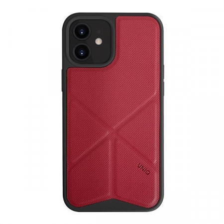 Гръб със стойка UNIQ Transforma - iPhone 12 mini червен