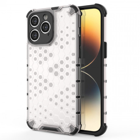 Гръб Honeycomb Armor със силиконов бъмпер - iPhone 14 Pro Max прозрачен