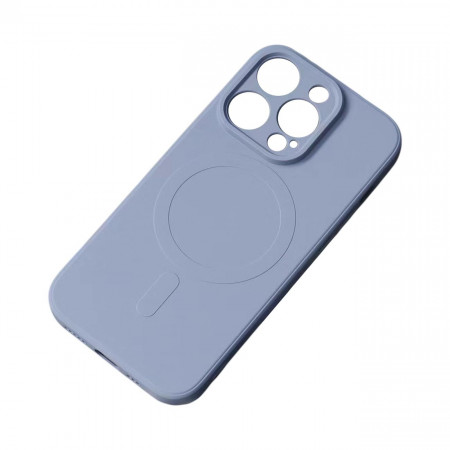 Гръб Silicone MagSafe - iPhone 15 Plus сив