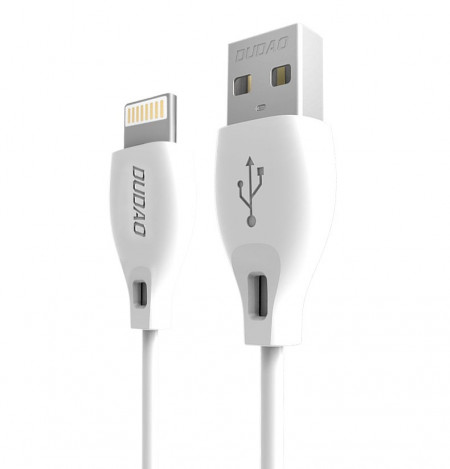 Кабел за зареждане и данни DUDAO USB Type A към Lightning 2.4A 1m бял