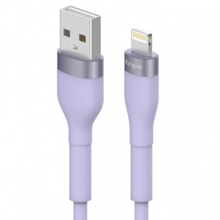 Кабел за зареждане и данни RINGKE USB Type A към Lightning 480Mb/s 12W 2m лилав (CB09970RS)