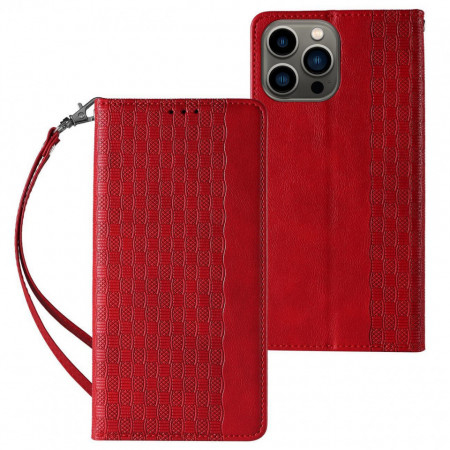Калъф тип книга с връзка Magnet Strap - iPhone 13 Pro червен