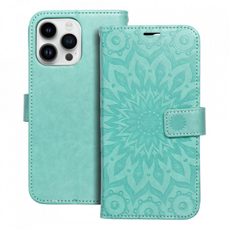 Калъф тип книга FORCELL Mezzo - iPhone 14 Pro Max (мандала) зелен